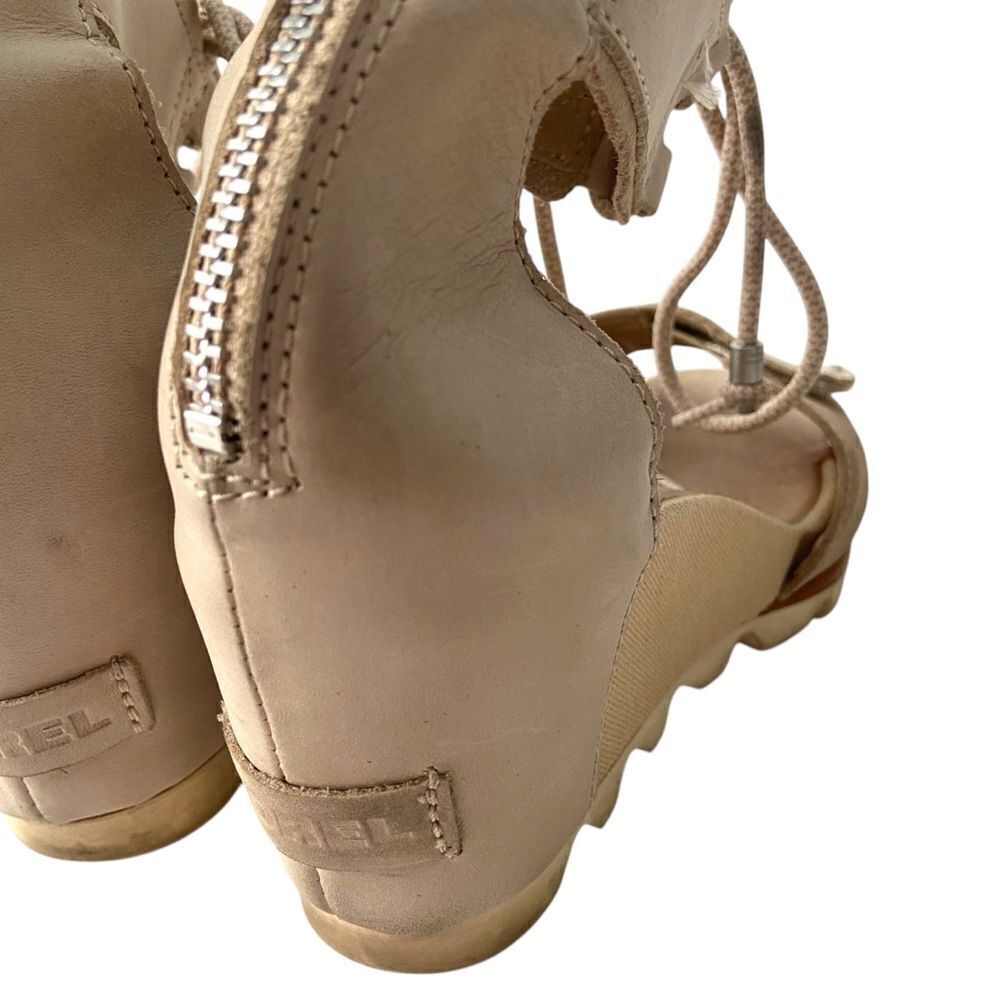 Sorel Joanie Wedge Sandal Ankle Lace with Velcro Strap in Size 8 - Picture 10 of 16